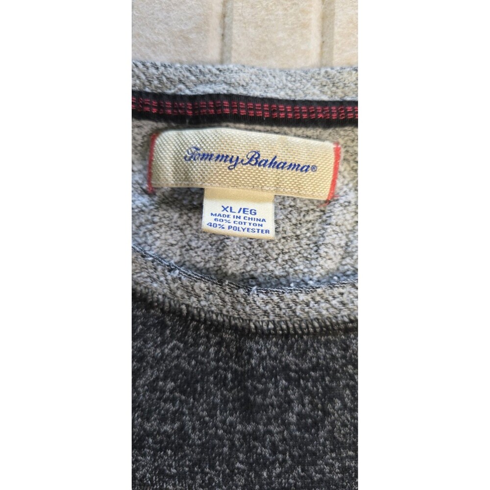 Tommy Bahama Men’s Gray Cotton Blend Knit Crew Neck Pullover Sweater XL - Picture 3 of 6
